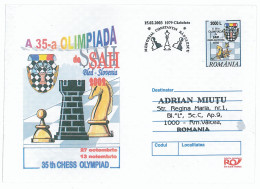 IP 2002 - 0100b CHESS - Slovenia Chess OLYMPIAD, Romania - Stationery + Special Cancellation - Used - 2002 - Echecs