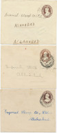 INDIA 1927/9 George V 1 Anna Brown (color Nuances), 3 Superb Used Stamped To Order Advertising Envelopes Of The Imperial - 1911-35  George V