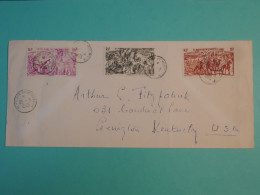 DJ 10  ST PIERRE MIQUELON   BELLE LETTRE 1955 A LEXUITON ? USA +AFFF. INTERESSANT+ - Lettres & Documents