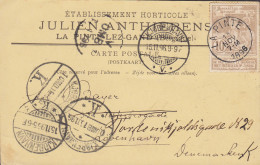 Belgium ÉTABLISSEMENT JULIEN ANTHIERENS, LA PINTE-lez-Gand 1896 4x Different Brotype KJØBENHAVN K. & V. Cds. Denmark - 1894-1896 Esposizioni