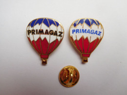 2 Beaux Pin's En EGF , Montgolfière , Primagaz - Fesselballons