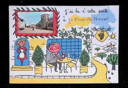 Cp, 79, J'ai Bu à Votre Santé à La Chapelle Thireuil, Café, église, Ed. JP, Vierge - Autres & Non Classés