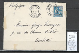 Levant - Lettre  Jerusalem Bureau Français - 1912 -pour La Belgique - Briefe U. Dokumente