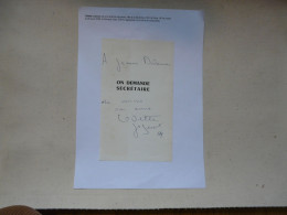 VIEUX PAPIERS - AUTOGRAPHE : Odette JOYEUX - On Demande Secrétaire - Schrijvers