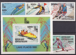 Olympic Games 1980 , Centraal Afrika  -  Blok + Zegels Postfris - Invierno 1980: Lake Placid