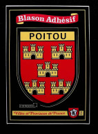 Cp, Carte à Système, Blason Adhésif, POITOU, Villes Et Provinces De France, Ed. Kroma - Cartoline Con Meccanismi