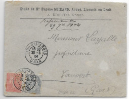 Alg196 Lettre Blanc+Semeuse Perfo EG Eugène Girard (1904) NON REPERTORIE SUR LETTRE - Lettres & Documents