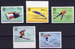 Madagascar 1976, Olympic Games In Insbruck Skiing, Skating, 5val IMPERFORATED - Summer 1976: Montreal