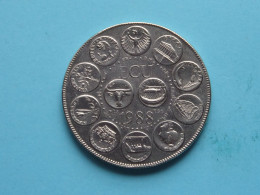 ECU 1988 - EUROPA ( Voir / See Scan ) +/- 31 Gr. / 4 Cm. ( Cu/Ni ) - Souvenirmunten (elongated Coins)