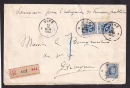 DDFF 682 -  Enveloppe Recommandée TP Lion Héraldique + Houyoux  VISE 1932 Vers GRIVEGNEE - 1929-1937 Lion Héraldique