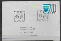 ITALIE   Lettre  1990 Napoli Cup 1990 Football  Soccer  Fussball  Italie Argentine - 1990 – Italia