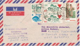 India Air Mail Cover Sent To Germany 24-10-1990 Topic Stamps - Airmail