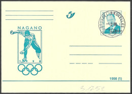 Belgio/Belgium/Belgique: FDC, Intero, Stationery, Entier, Pattinaggio, Skating, Patinage - Winter 1998: Nagano