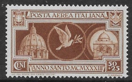 Italia Italy 1933 Regno Anno Santo Aerea C50+25 Sa N.A54 Nuovo MH * - Luchtpost