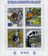 Madagascar 1988, WWF, Lemurs, 4val In BF - Apen