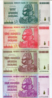 Zimbabwe 2008 Set 50 + 100 + 200 + 500 Million Dollars UNC P79 - P82 Banknotes - Zimbabwe