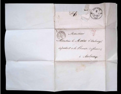 Lettre, Préphilatélie, Précurseurs XIX E Siècle, 1843, Cenon La Bastide 32 à Aulnay 16, Lettre Au Maire, P.P Rouge - 1801-1848: Precursors XIX