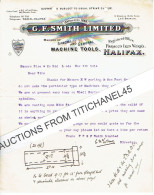 1914 HALIFAX - Letter From G.F. SMITH LIMIT- Makers Of Special And General Machine Tools - Reino Unido