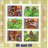2000 World Famous Children's Fairytales 3 Stamps +3 Vignettes In Mini Sheet-MNH BULGARIA  / Bulgarie - Nuevos