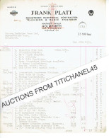 1954 HOLMFIRTH - Invoice From FRANK PLATT - Registered Electrical Contractor Television & Radio Engineer - Ver. Königreich