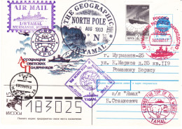 RUSSIE Navire Yamal North Pole Cachet Icebear 1993 - Navires & Brise-glace