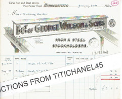 1954 HUDDERSFIELD - Invoice From GEORGE WILSON & Sons - Iron & Steel Stockholders - United Kingdom