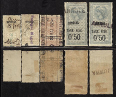 French Senegal Tax Stamps Late1800s To WW2, 5 Used, Hinged - Oblitérés