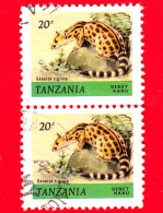 TANZANIA - Usato - 1980 - Animali (Fauna) - Genetta - Cape Genet (Genetta Tigrina) - 20 - Tanzanie (1964-...)