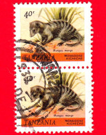 TANZANIA - Usato - 1980 - Animali (Fauna) - Mangusta Striata - Banded Mongoose (Mungos Mungo) - 40 - Tanzanie (1964-...)