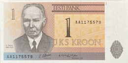 Estonia 1 Kroon, P-69 (1992) - UNC - AA Serial Number - Estonia