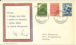 Denmark FDC 4-5-1947complete Set The Foundation Of LIBERTY With Cachet WORDS Of KAJ MUNK - FDC