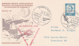ALLEMAGNE GERMANY DEUTSCHLAND BERLIN 265 (o) H. Oberth Gessellschaft Rakete Tagung 26 6 1964 Darmstadt - Lettres & Documents