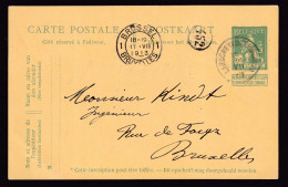 DDFF 603 -  Entier Pellens T2R LAROCHE (Luxembourg) 1913 Vers BXL - Cachet Privé S.A. Pour Exploitation Des TRAMWAYS - Briefkaarten 1909-1934