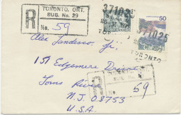 CANADA 1973, QEII 8 C And Cliffs 50 C On Superb R-Cover To USA W. Rare L5-Postmark "371025 / SUB-AUX 29 / 25 VI 1973 / T - Cartas & Documentos