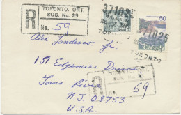 CANADA 1973, QEII 8 C And Cliffs 50 C On Superb R-Cover To USA W. Rare L5-Postmark "371025 / SUB-AUX 29 / 25 VI 1973 / T - Brieven En Documenten