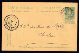 DDFF 605 -  Entier Pellens T2R MERBES LE CHATEAU 1912 Vers CHARLEROI - Cachet Privé S.A. De Merbes, Ets De LA BUISSIERE - Postcards 1909-1934