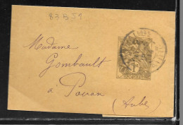 1E54 - ENTIER BLANC POUR BANDE DE JOURNAL DE02/1914 POUR POUAN - Streifbänder
