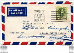 101 - 41 - Enveloppe Envoyée De Sydney En Suisse 1960 - Brieven En Documenten
