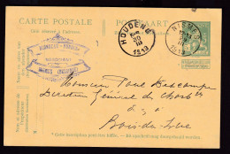 DDFF 608 -  Entier Pellens T2R NISMES 1913 Vers BOIS DU LUC Via HOUDENG - Cachet Privé Blondeau-Fonder, Négociant - Cartes Postales 1909-1934