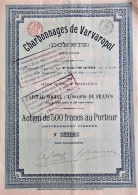 Charbonnages De Varvaropol  (Donetz) - Action De 500 Francs (1896) - Mines