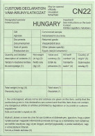 Hungary Customs  Declaration Label CN22 Declaration En Douane Old Type CN 22 Ancien C1 - Lettres & Documents