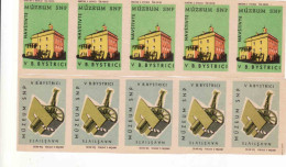 Slovakia - 10 Matchbox Labels, Banská Bystrica, Museum SNP, Cannon, Gun Cannon, Military - Boites D'allumettes - Etiquettes