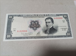 Billete De El Salvador De 10 Colones, Nº Bajo, Año 1988, UNC - El Salvador