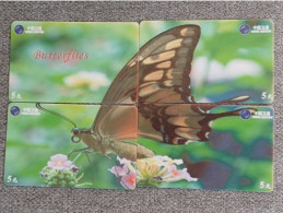 CHINA - BUTTERFLY-10 - PUZZLE SET OF 4 CARDS - Chine