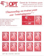 NEW CALEDONIA / NOUV CALEDONIE, 2009, Booklet / Carnet 21 , 10x Cagou De Lavergne, Red, No Printer's Name - Cuadernillos