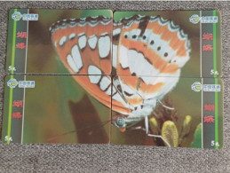 CHINA - BUTTERFLY-14 - PUZZLE SET OF 4 CARDS - China