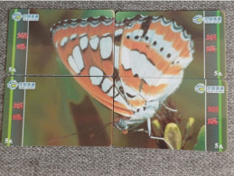 CHINA - BUTTERFLY-14 - PUZZLE SET OF 4 CARDS - Cina