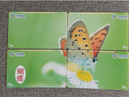 CHINA - BUTTERFLY-15 - PUZZLE SET OF 4 CARDS - Chine