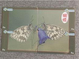 CHINA - BUTTERFLY-16 - PUZZLE SET OF 4 CARDS - Chine