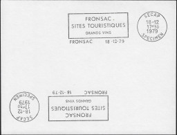 France 1979. Épreuve D'empreinte SECAP. Fronsac, Sites Touristiques, Grands Vins. Tirage 3 Ex. - Vins & Alcools